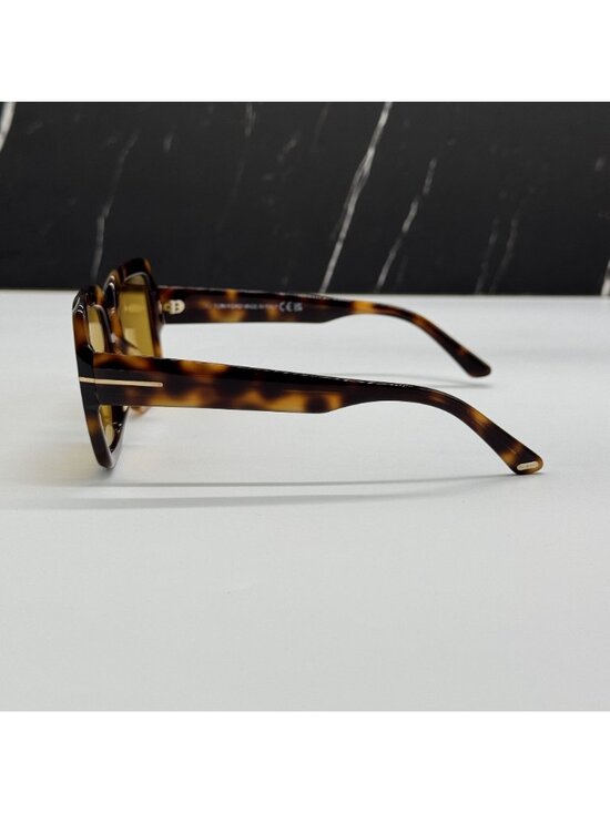 NEW TOM FORD KAYA TF1082 53E HAVANA/YELLOW WOMEN SQUARE SUNGLASSES FT1082 main image 4